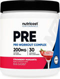 Nutricost Pre-Workout Powder (Strawberry Margarita) 30 Servings - GMO-Free Gluten-Free Vegetarian