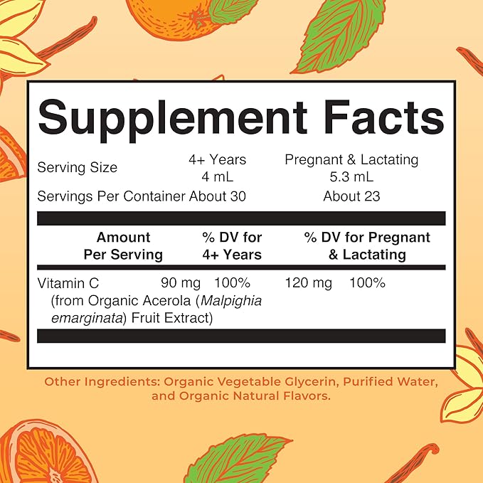 MARYRUTH'S Organic Vitamin C Supplement | Liquid Vitamin C Liquid Drops for Adults &amp Kids | Immune Support Supplement for Overall Health | Vegan | Non-GMO | Gluten Free | 4 Fl Oz
