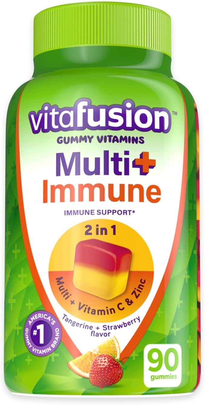 Vitafusion Fiber Well Fit Gummies 90 Count and Multi+ Immune Support Gummies 90 Count Bundle
