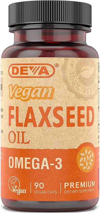 Deva Vegan Vitamins Flax Seed Oil 500 MG Vegan 90 Vcap (4 pack)