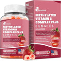 Ultra Methylated Vitamin B Complex Sugar Free Gummies - All B Vitamins + Vitamin C D3 K2 Ashwagandha Magnesium Omega 3 CoQ10 for Women Men - Methyl Vitamin B12 Methylfolate B1 B2 B3 B5 B6 B7 B9