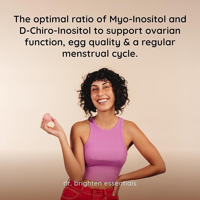 Dr. Brighten Myoinositol Plus - Doctor Formulated Ratio of Myo- and D-Chiro-Inositol to Support PCOS Symptoms Hormone Balance Healthy Ovarian Function and Regular Menstrual Cycles