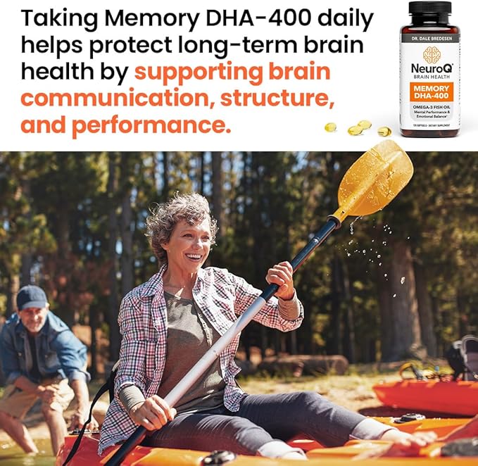 LifeSeasons NeuroQ Memory DHA-400 - Omega-3 Fish Oil Supplement - Mental Performance &amp Balance - Supports Neuro Brain Health - Protects Against Memory Loss &amp Improves Focus - 120 Softgels