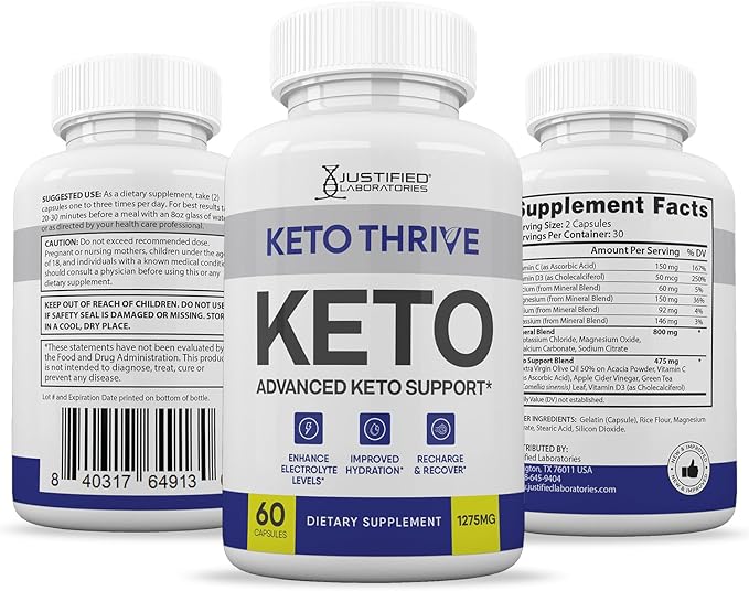 (3 Pack) Keto Thrive Keto ACV Pills 1275MG Keto Support Blend Capsule Alternative to Keto ACV Gummies Formulated with Apple Cider Vinegar Extra Virgin Olive Oil Powder Green Tea Leaf 180 Capsules