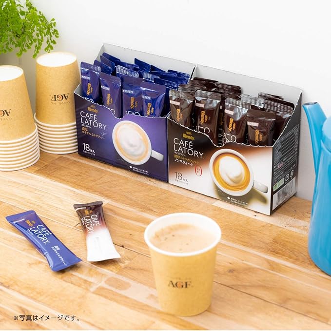 AGF Blendy Cafe Ratory Thick Caramel Macchiato 18 Bottles x 3 Boxes - Tokyo Sakura Mall