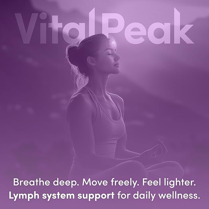 Lymph Peak - Lymphatic Drainage Supplements - Lymph System Support - with Burdock Root Echinacea Extract Bromelain Dandelion Extract &amp More - Vegan Non GMO Gluten Free - 60 Capsules