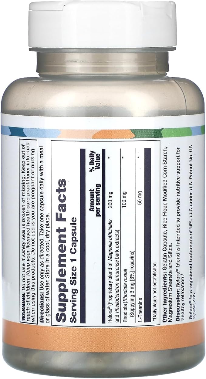 LIFETIME Calm &amp Calmer Anti-Stress Formula | w/Rhodiola Rosea &amp Relora | to Help Ease &amp Calm Mind | Energy &amp Focus | 60 Capsules