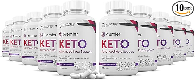 (10 Pack) Premier Keto ACV Pills 1275MG Keto Support Blend Alternative to Gummies Formulated with Apple Cider Vinegar Extra Virgin Olive Oil Powder Green Tea Leaf 600 Capsules