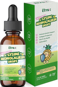 L-lysine Monolaurin Liquid Drops Lysine 1000mg Supplement for Kids &amp Adults with Vitamin C &amp D3 Zinc Citrate Selenium Quercetin &amp Elderberry Extract Immune Support Lip &amp Skin He