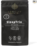 Sleep Trio - Made in USA Magnesium Apigenin L-Theanine Capsules – Premium 3-in-1 Cocktail for Sleep Management - Sleep Cocktail – Without Melatonin - 60 Capsules