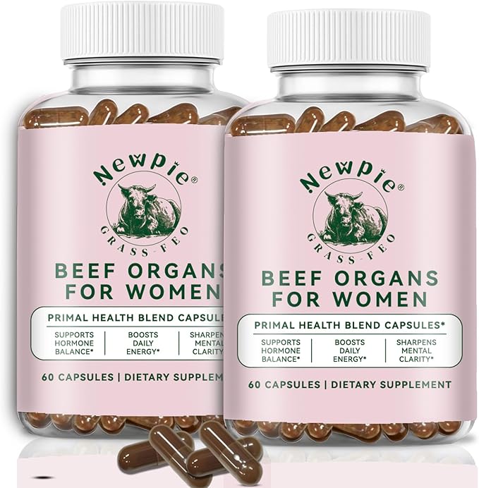 Beef Organ Supplement for Women - 5300mg Beef Liver Kidney for Hormone Balance Menstruation Energy Immunity Gut &amp Skin Health (2)