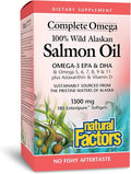 Complete Omega by Natural Factors Wild Alaskan Salmon Oil Supports Heart and Brain Health with Omega-3 DHA and EPA 180 softgels (180 servings)