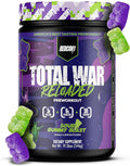 REDCON1 Total War Reloaded Pre Workout Sour Gummy Bear - Creatine Beta Alanine + L-Citrulline Malate Keto Friendly for Men &amp Women with 350mg of Caffeine - Fast Acting (30 Servings)