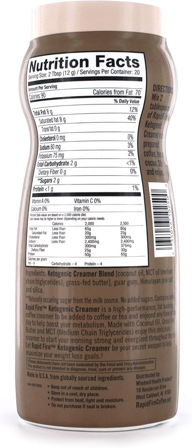 Rapid Fire Ketogenic Coffee Mix Caramel Macchiato with MCT Creamer Supports Metabolism Weight Loss Keto Diet 7.93 and 8.5 Ounces