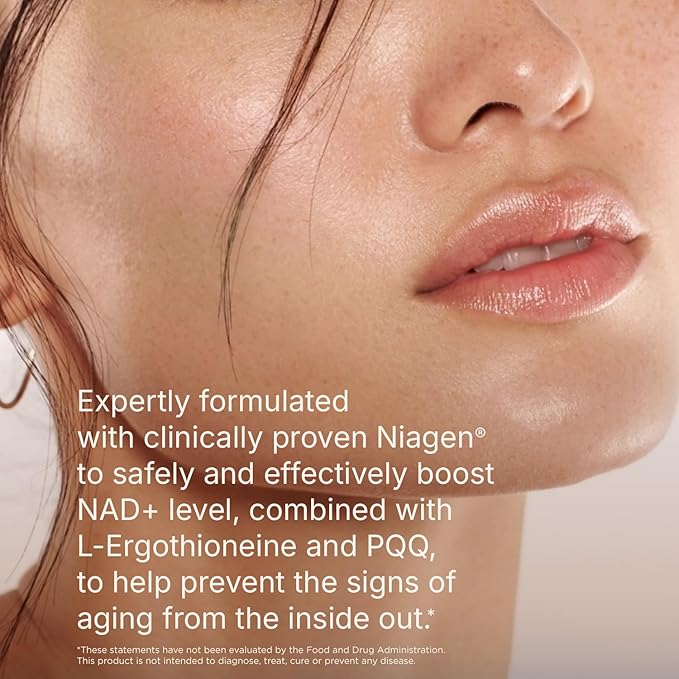 Swisse NAD+ Pro Anti-Aging | Featuring Clinically Proven 300mg Niagen® | L-Ergothioneine &amp PQQ | Supports Beauty Longevity &amp Vitality | 30 Capsules