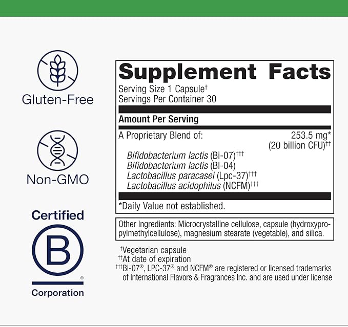 Metagenics UltraFlora Restore Probiotic - 20 Billion CFU - Relief for Occasional Loose Stools* - Supports Gut Health* with Clinically Tested Lactobacillus &amp Bifidobacterium Strains* - 30 Capsules