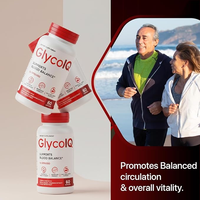 (1 Pack) GlycoIQ Capsules All Natural Glyco IQ Support Supplement Pills with Premium Ingredients Advanced GlycoIQ Maximum Strength Formula for Healthy Circulation &amp Balanced Levels (60 Capsules)