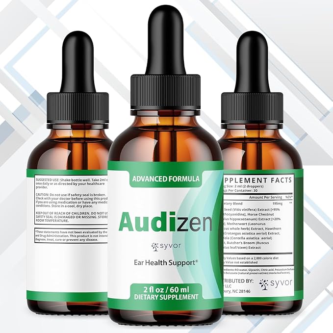 Audizen Drops Official AudizenDrops Ear Health Support Liquid Supplement with All Natural Ingredients Audizen Maximum Strength Hearing Wellness Support Supplement for Ringing Ears (30 Servings)