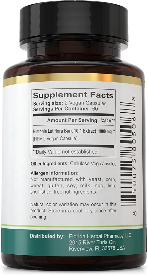 Florida Herbal Pharmacy Hintonia Latiflora Extract Capsules 10:1 (120 Capsules) Pack of 1