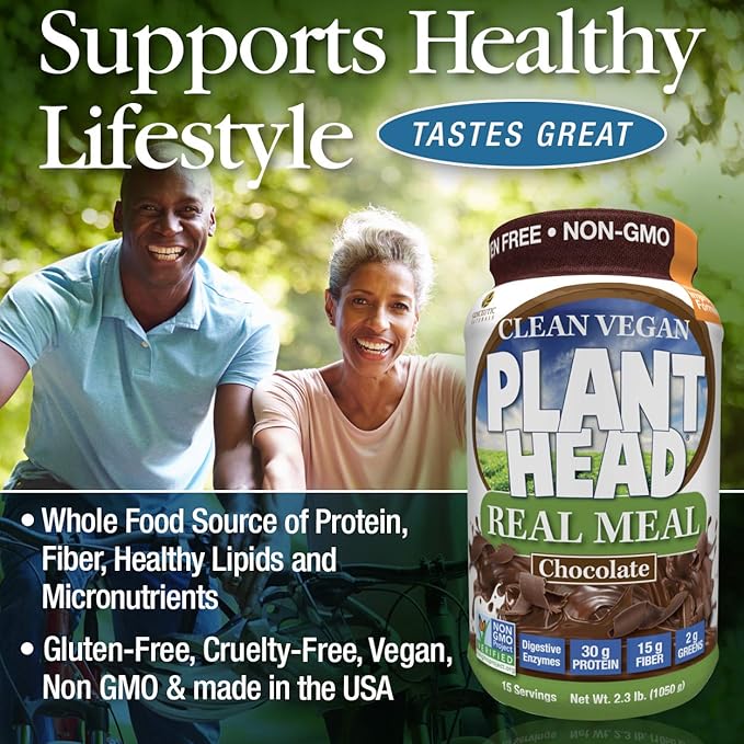 Genceutic Naturals Plant Head Real Meal Dietary Supplement Chocolate 2.3 Pound