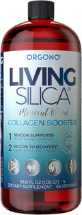 Living Silica ORGONO Collagen Booster | Vegan Mineral-Based Silica Supplement | Supports Healthy Collagen &amp Elastin Production for Joint &amp Bone Support Glowing Skin Strong Hair &amp Nails |