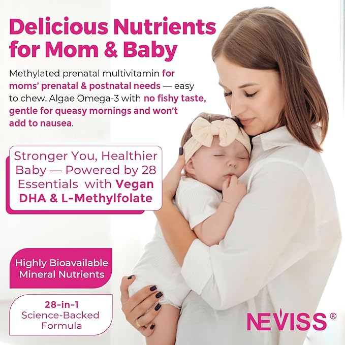 Prenatal Vitamins for Women Multivitamin Gummies w/ Methylfolate 1mg Choline Omega-3(DHA+EPA) Iron Postnatal Vitamins for Women Breastfeeding | BeforeDuring &amp After PregnancySugar FreeVegan6
