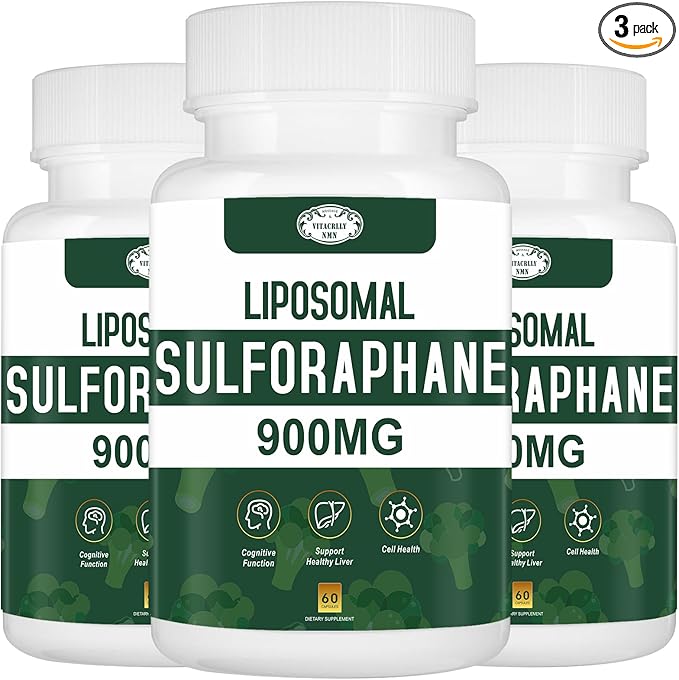 900MG Liposomal Sulforaphane Supplement Broccoli Extract Liver Supplement for Antioxidant Digestion Cellular Health 180 Capsules