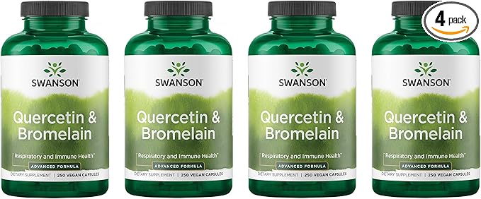 Swanson Quercetin &amp Bromelain- Supplement- Unique Natural Formula-(250 Capsules 260/78mg Each) (4 Pack)