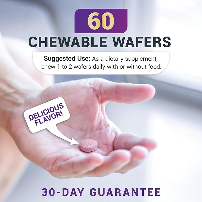 Dr. Berg Chewable Vitamin C Complex - Made with Organic Non-GMO Berries - 60 Delicious Wafers