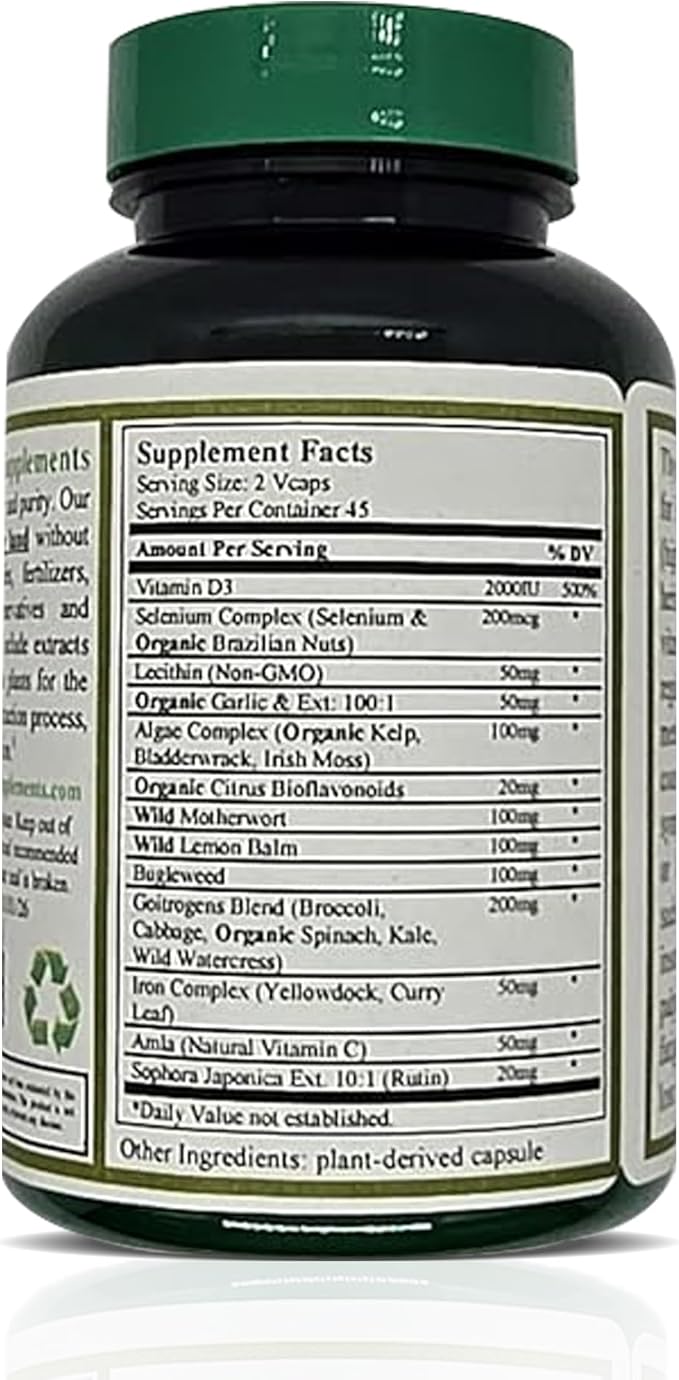 Thyroid &amp Hyperthyroidism High Absorbable Non-GMO Gluten-Free
