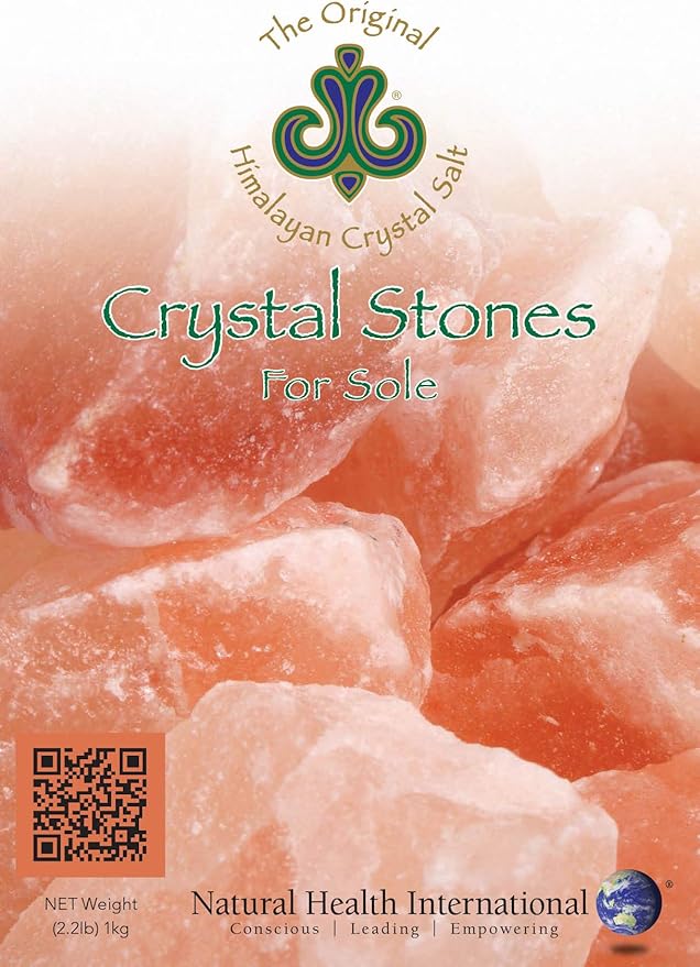 Original Himalayan Crystal Salt Stones for Sole - Increase Hydration Energy Vibration Cellular Communication and Replenish Electrolytes with 84 Trace Minerals (3 Pack)