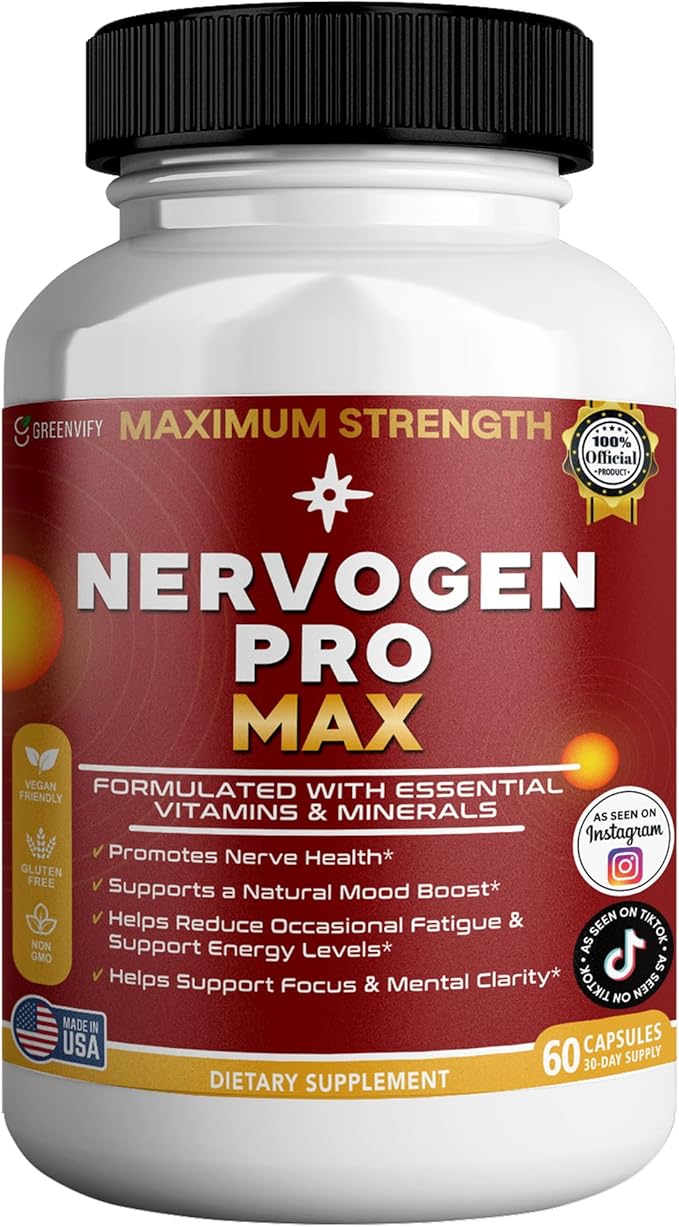 Nervogen Pro Max Nerve Health Support Supplement with B Vitamins 60 Capsules 30-Day Supply (1)