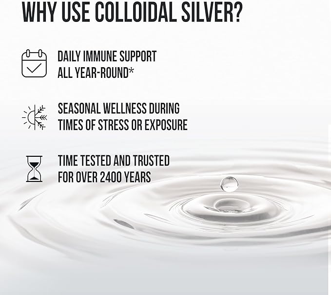 Sovereign Silver Immune Support - Colloidal Silver Bio-Active Silver Hydrosol 10 ppm Liquid Dropper 4 Fl Oz (118 mL)
