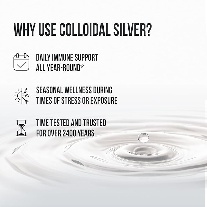 Sovereign Silver Immune Support + Natural Nasal Spray Bundle Colloidal Silver Bio-Active Hydrosol 10 PPM 16 Fl Oz Immune Support &amp 2 Fl Oz Sinus Care Combo Pack