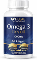 Omega 3 Fish Oil Supplementt (90 Count) Wild Caught Omega3 Fish Oil High EPA DHA Rich in Fatty Acid | Omega-3 Supplements for Women &amp Men | Purified Omega3 Fatty Acid Non-GMO Burpless Softgels