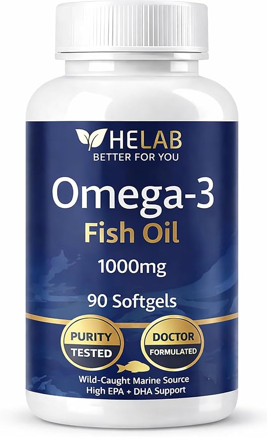 Omega 3 Fish Oil Supplementt (90 Count) Wild Caught Omega3 Fish Oil High EPA DHA Rich in Fatty Acid | Omega-3 Supplements for Women &amp Men | Purified Omega3 Fatty Acid Non-GMO Burpless Softgels