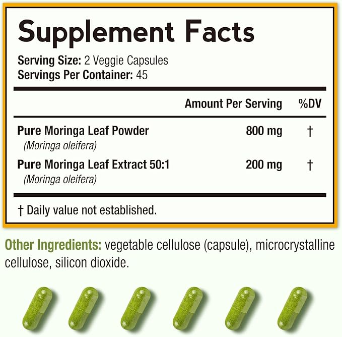 Doctor's Recipes Moringa 90 Vegan Caps &amp Multi Collagen Peptides Powder 16oz