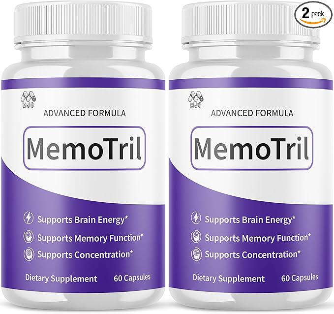 (2 Pack) Memotril Capsules Official Memo Tril Supplement Pills with All Natural Ingredients Advanced Memotril for Brain Health &amp Wellness Support with Premium Vitamins for Women &amp Men (120 C