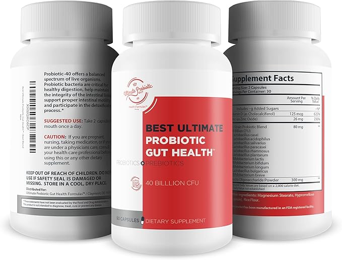Best Ultimate Probiotic Gut Health - Our Best Total Gut Probiotic - Ultimate 11 Strain Probiotics &amp Prebiotic Formula to Restore Gut Health - Leaky Gut Supplement - Acid Reflux Probiotics
