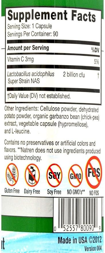 Natren Megadophilus Dairy Free Capsules 90-Count