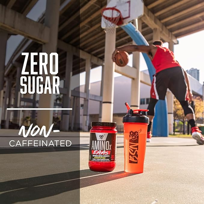 BSN Amino X EAAs Muscle Recovery &amp Endurance 10g Essential Amino Acids 5g BCAAs Zero Sugar Caffeine Free Strawberry Dragonfruit 13.2oz 25 Servings