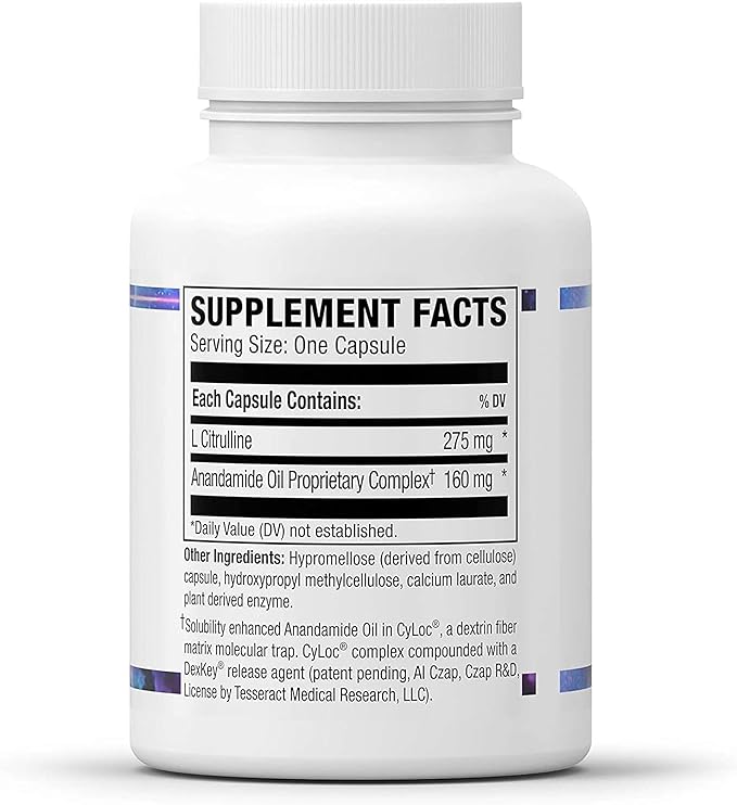 Tesseract Medical Research AnaQuell QR Stress Relief &amp Mood Support Supplement Quick Release L Citrulline &amp Anandamide Helps Manage Anxiousness 45 V-Caps Size Exclusive to Amazon