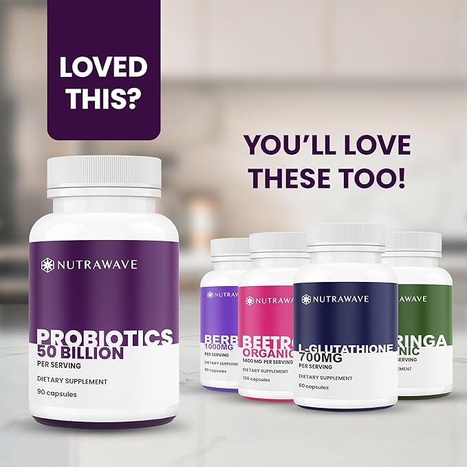NEW Nutrawave 50 Billion Probiotics for Women &amp Men 15 Strains Active Culture. Relieves Bloating &amp Constipation Improved Digestion &amp Gut Health Supplement Vegan. 60 Powerful Small Capsu