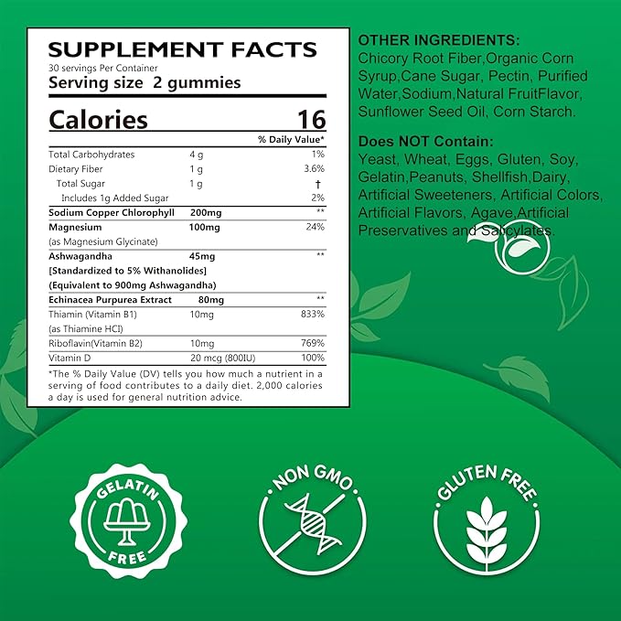 Digestive Enzymes Gummies &amp Chlorophyll Fiber Gummies Bundle