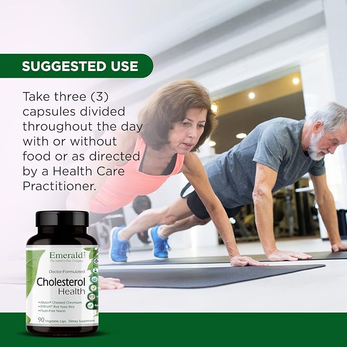 Emerald Labs Cholesterol Health - Featuring CoQ10 Flush-Free Niacin RYR-VA and Garlic for Heart and Circulatory Support - 90 Vegetable Capsules
