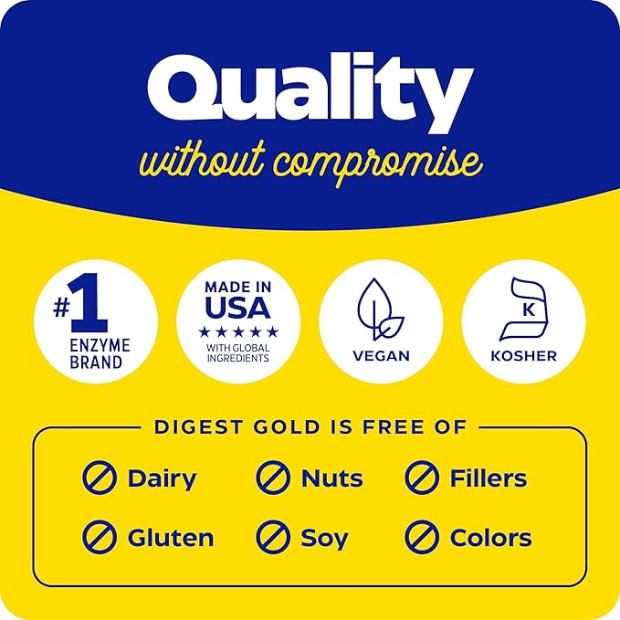 Enzymedica - Digest Gold with ATPro Daily Digestive Support Supplement with Enzymes and ATP 180 Capsules