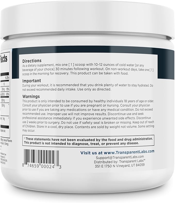 Transparent Labs Creatine HMB - Creatine Monohydrate Powder with HMB for Muscle Growth Increased Strength Enhanced Energy Output and Improved Athletic Performance - 30 Servings Hawaiian Splash