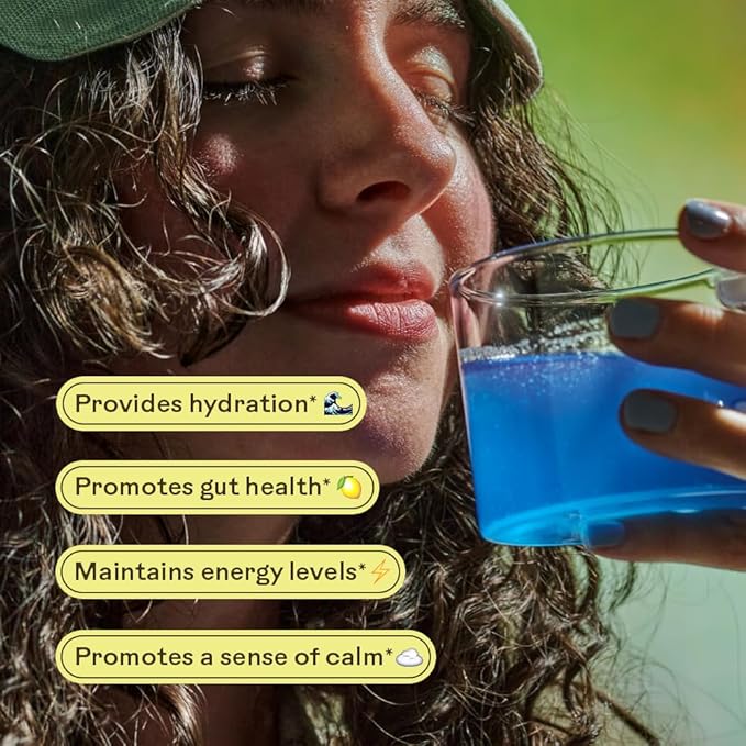Wooden Spoon Herbs Magic Magnesium Citrate Powder Drink Mix (Blue Lemonade) | 200mg Sea-Sourced Magnesium | Relaxation Hydration &amp Digestive Support | Easy Mix Magnesium Supplement Powder | 3.7oz