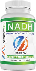 MAAC10 Energy Booster - with NADH Caffeine &amp Coq10 Fast Acting Chewable Tablets - Great for Fatigue Energy &amp Mental Focus.