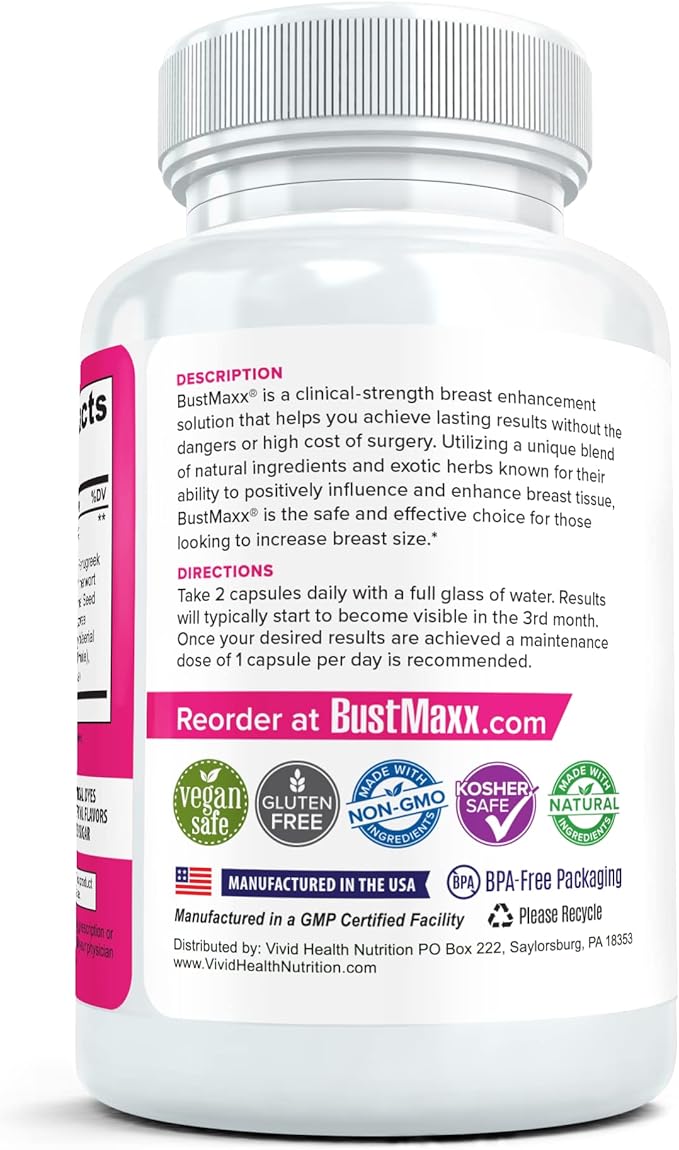 The Most Trusted Breast Enhancement Pills | Natural Breast Enlargement and Female Augmentation Supplement for Breast Growth 60 Capsules